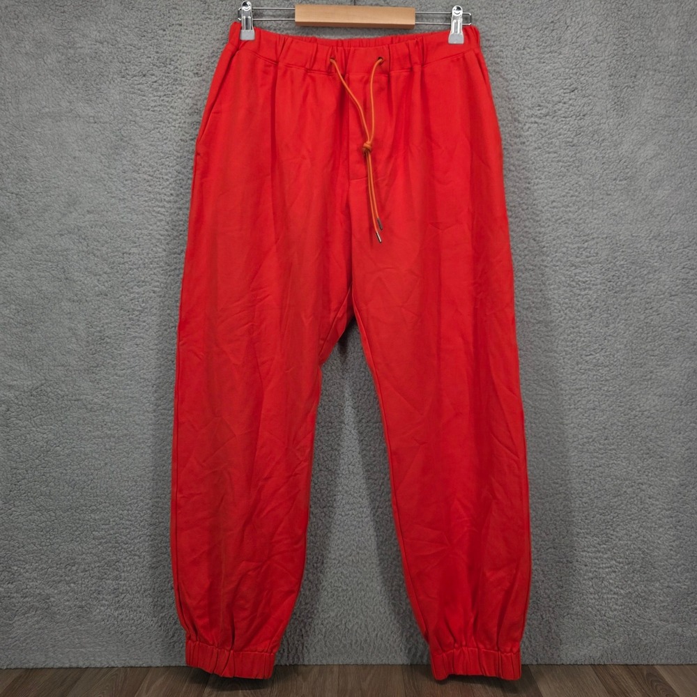 GREI New York Red Jogger‎ Pants Drawstring Waist Size 2 Small Elastic Cuffs